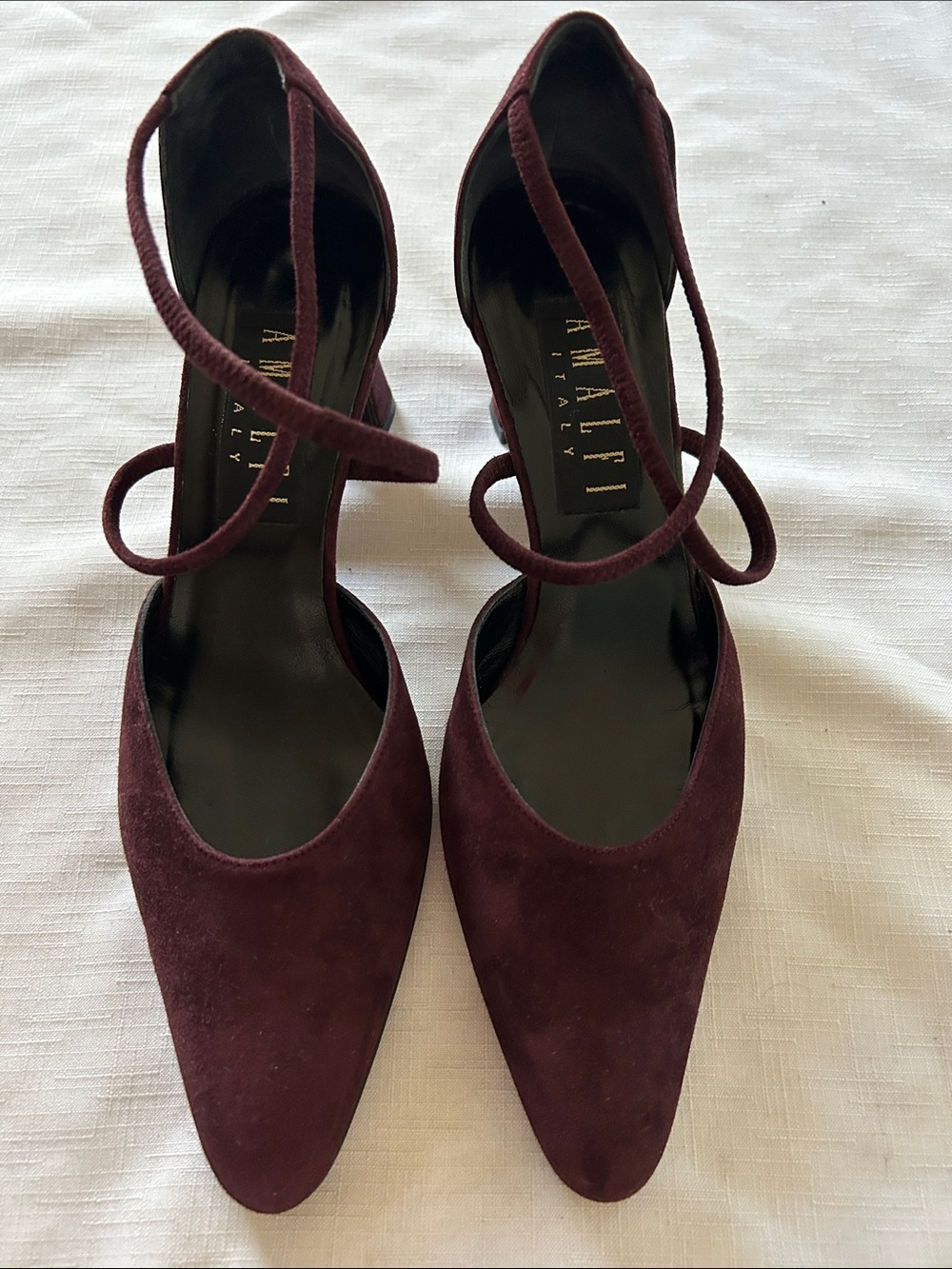 Alfani Burgundy Suede Pointed-Toe Lace-Up Pumps